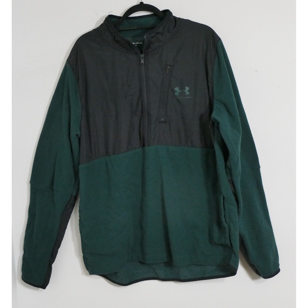 Under Armour Mens 1/4 Zip Fleece XXL Green Black 1366196 Tactical Outdoor Hiking